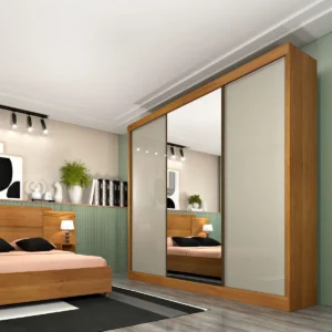 Guarda Roupa Casal C/espelho Dacar 3 Pts Tcil Móveis