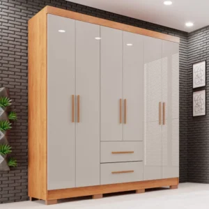 Guarda-roupa 6 Portas 2 Gavetas Estrela Premium Salleto