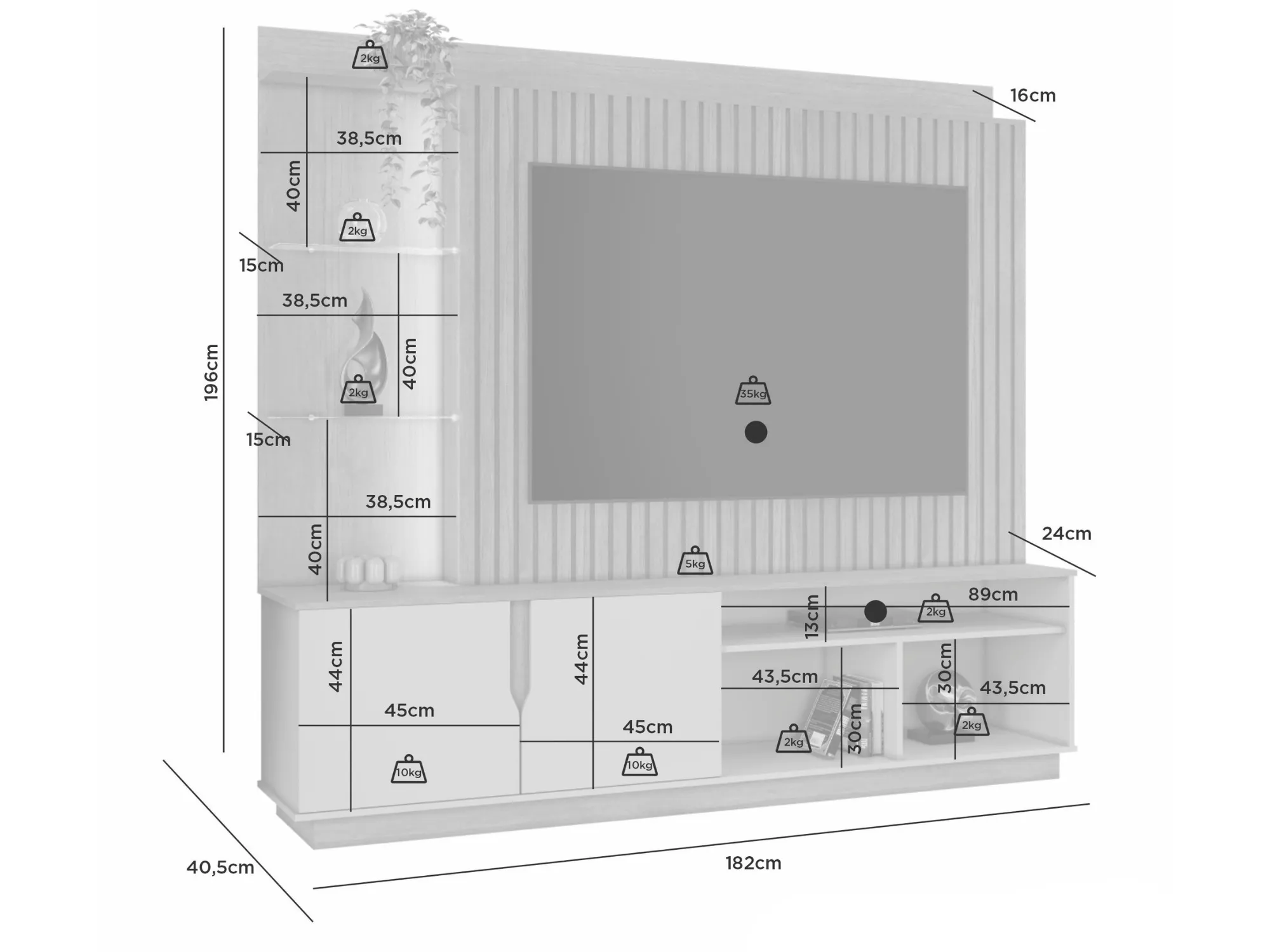 Home Amparo Para TV até 60 Polegadas Jcm Cinamomo Off - Imagem 5